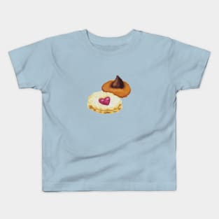 Linzer and Chocolate Kiss cookie watercolour design Kids T-Shirt